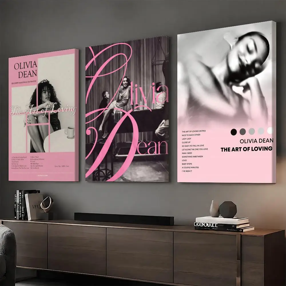 O-Olivia Dean Rapper Music Painting Calligraphy HD Modern Style Inner Frame Canvas Poster Bedroom Room Hallway Wall Art Decor