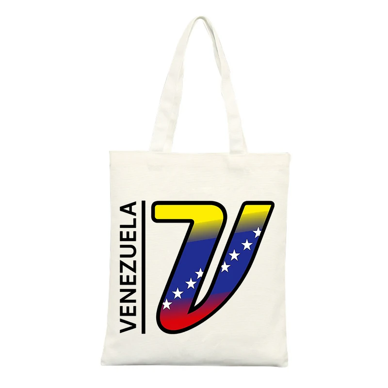 Canvas Tote Bag with Flag-inspired Graphic, Ideal for Casual Shopping and Daily Use