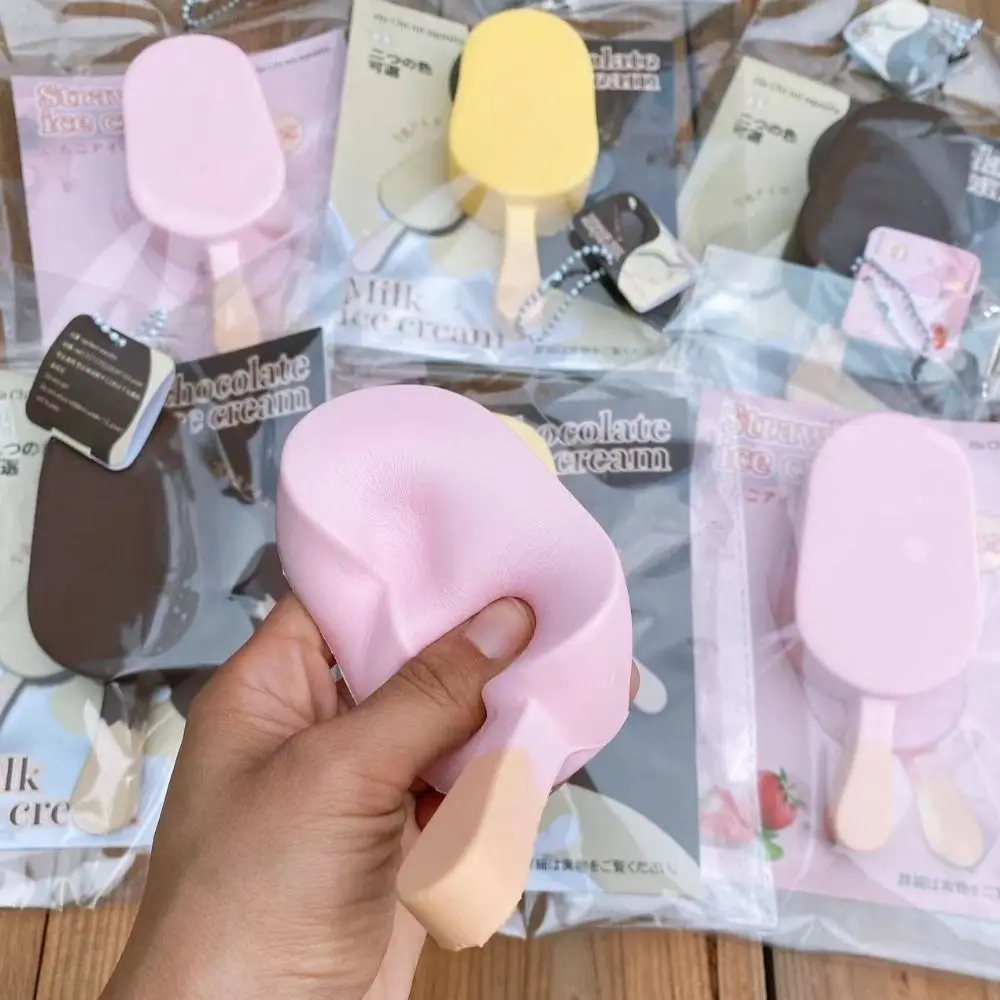 Jouets à presser à évent Super doux, Popsicle au lait à rebond lent, jouet à pincer, Popsicle aux fraises créatif