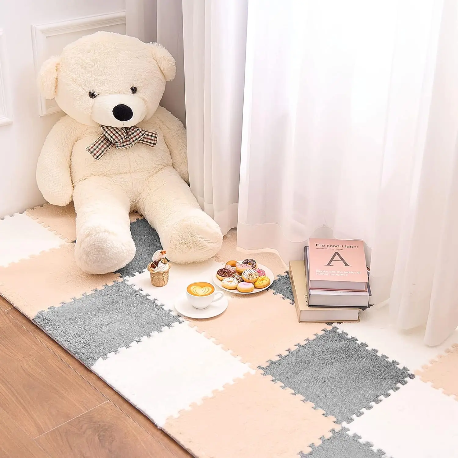 Interlocking Foam Carpet Tiles 30 x 30 cm, Kids Carpet Squares