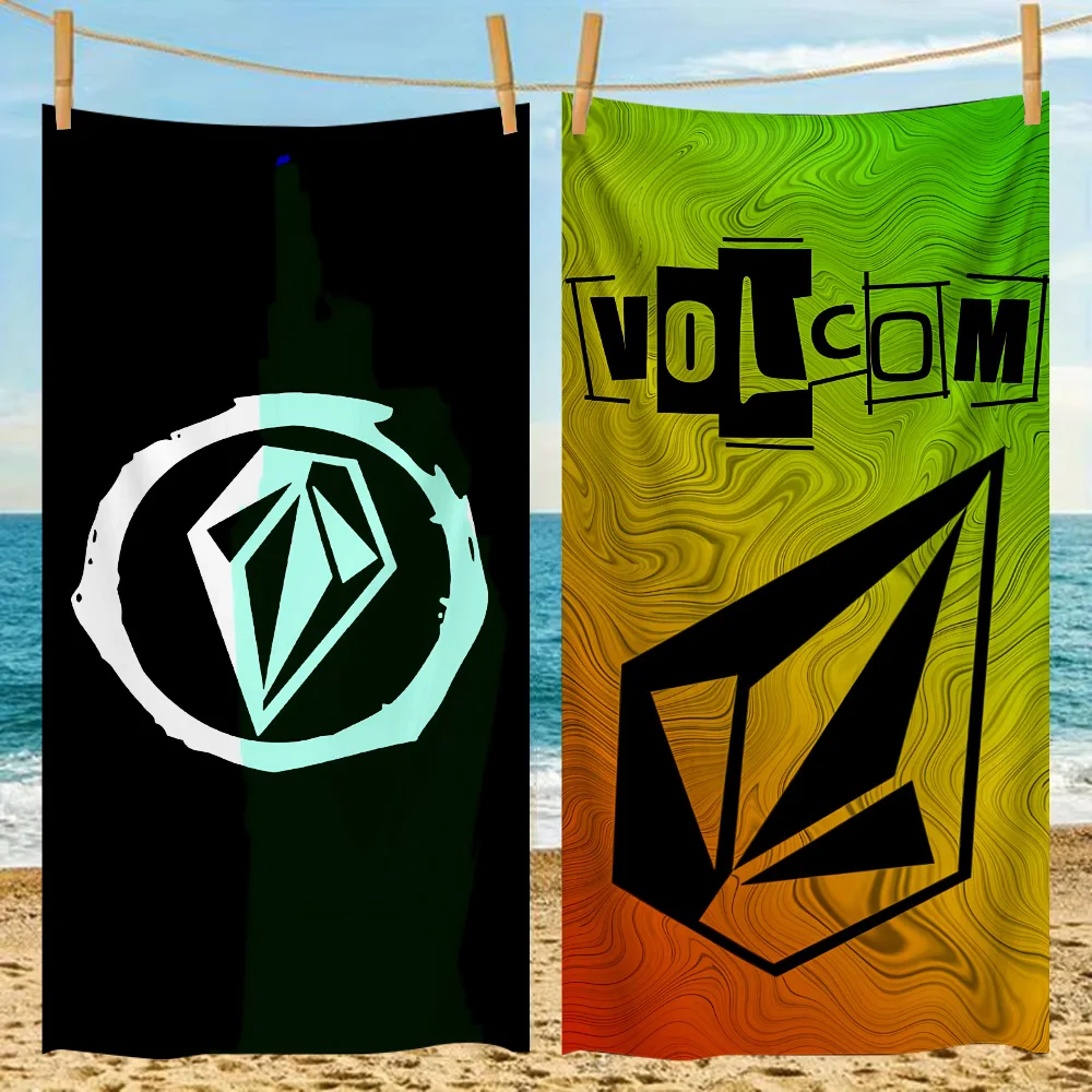 V-Volcom LOGO Beach Towel Microfiber Sand Free Quick Dry Soft Sandproof Pool Towels Gift for Women Travel Gym Shower Camping