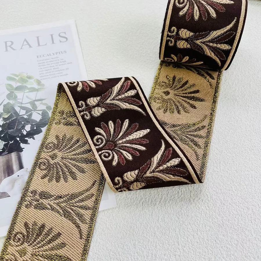 5 Yards/lot Wide 6 cm Woven Jacquard Ribbon Classical Design Curtain And Clothing Accessory LS-9772