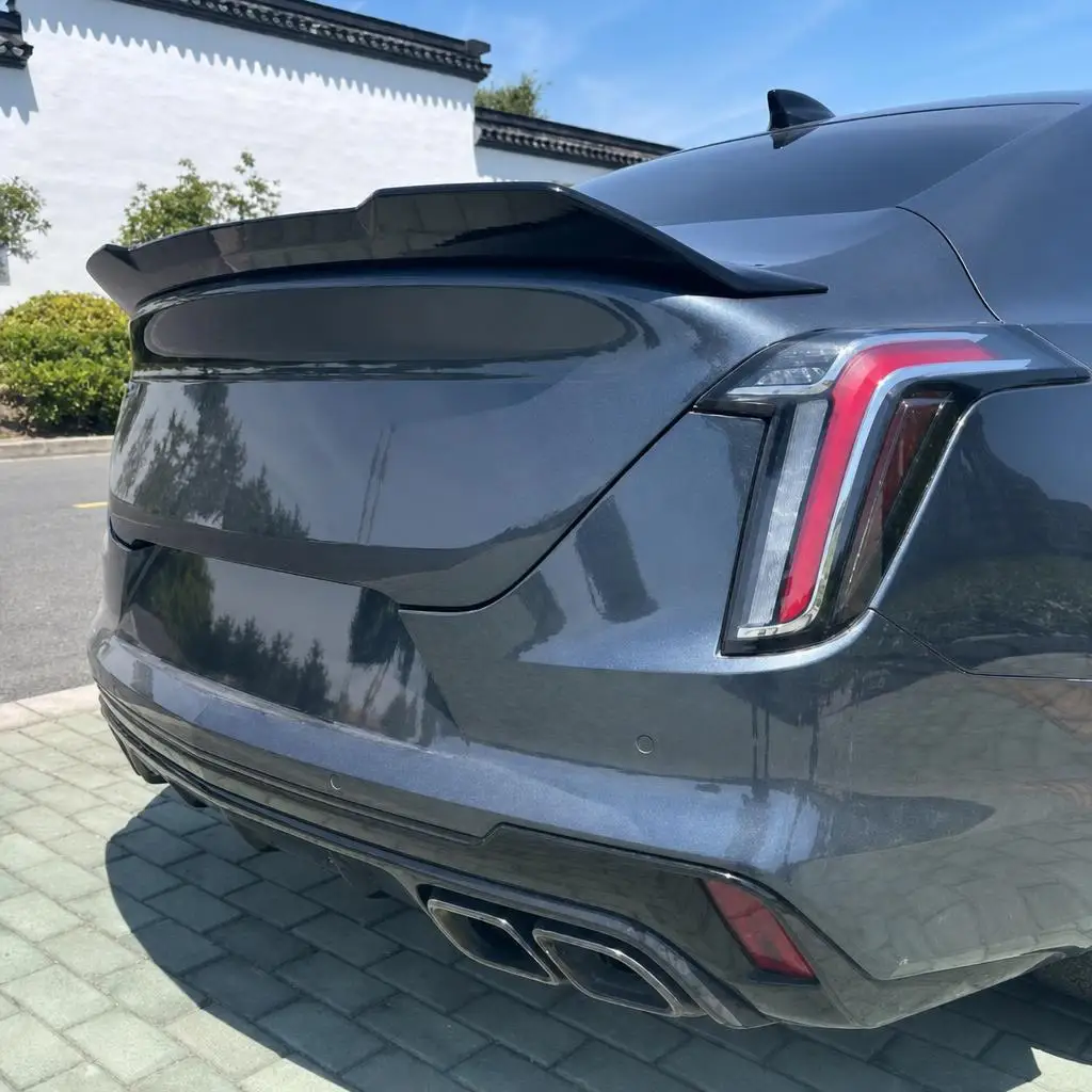 Car Rear Trunk Wing For Cadillac CT4 2020-2025 High Kick Duckbill Trunk Spoiler Tail Wings Fixed Decoration Tuning Body Kit Accessories