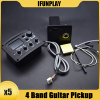 5 Set HEQ-4 Acoustic Guitar Pickup Guitar EQ Equalizer Folk Guitar Piezo Pickup with Tuner Tone Control