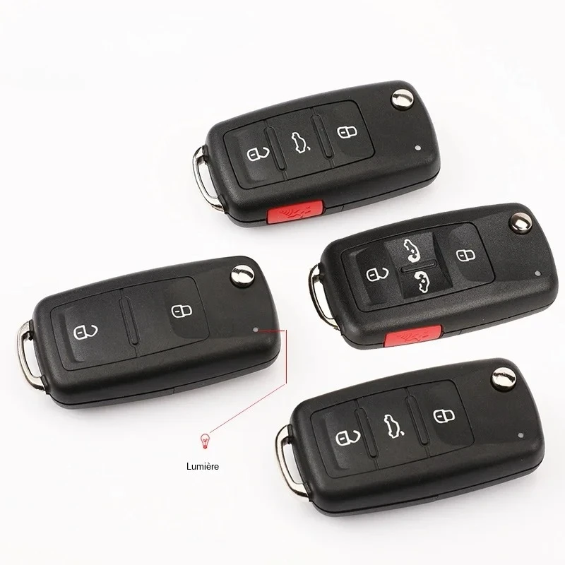 

10pcs 2/3/4/5 Button Folding Remote Key Shell for VW Tiguan Golf Sagitar Polo MK6 Touareg SEAT Flip Case Fob