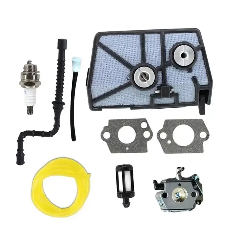 For Stihl Chainsaws 028 028AV 028WB 028Q 028W 11181200601 Carburetor Kit With Air Filter Fuel Line Filtration- Walbro WT-16B