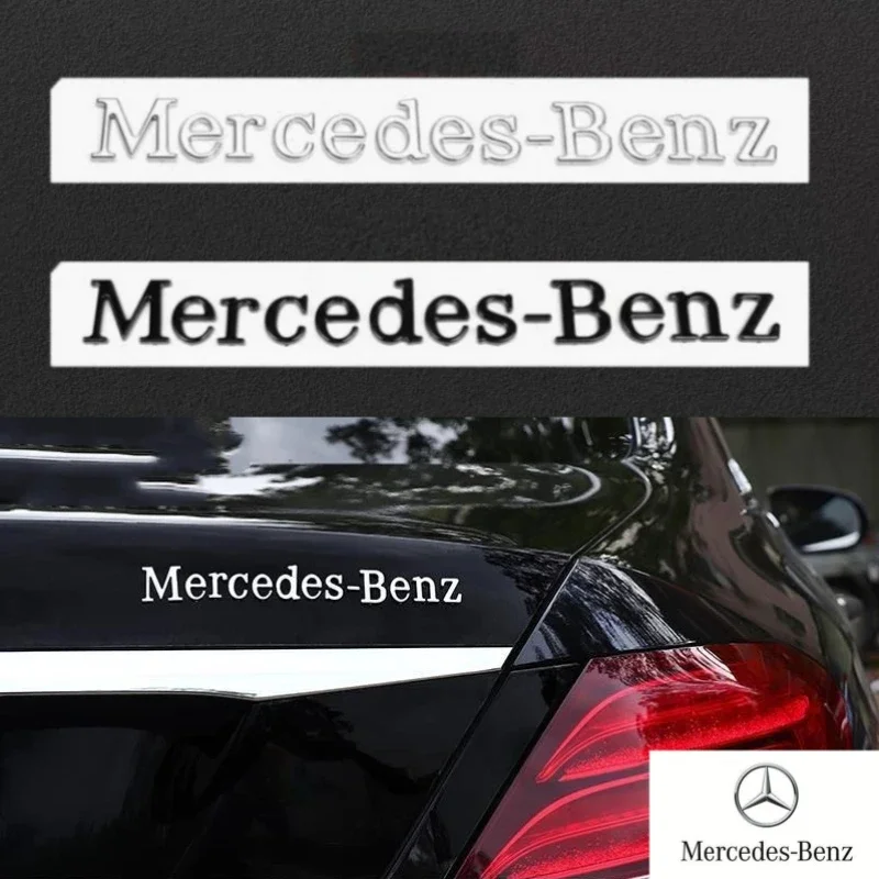 

Mercedes-Benz original suitcase letter badge 3D ABS logo sticker modified rear Mercedes-Benz logo auto parts decoration.