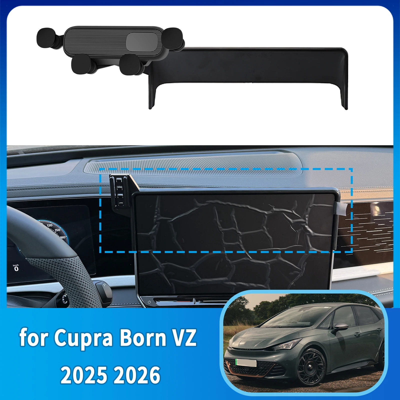 

Car Mobile Phone Holder fit for Cupra Born VZ 2025 2026 12.9"inch GPS Bracket Accessories Navigation Stand Auto