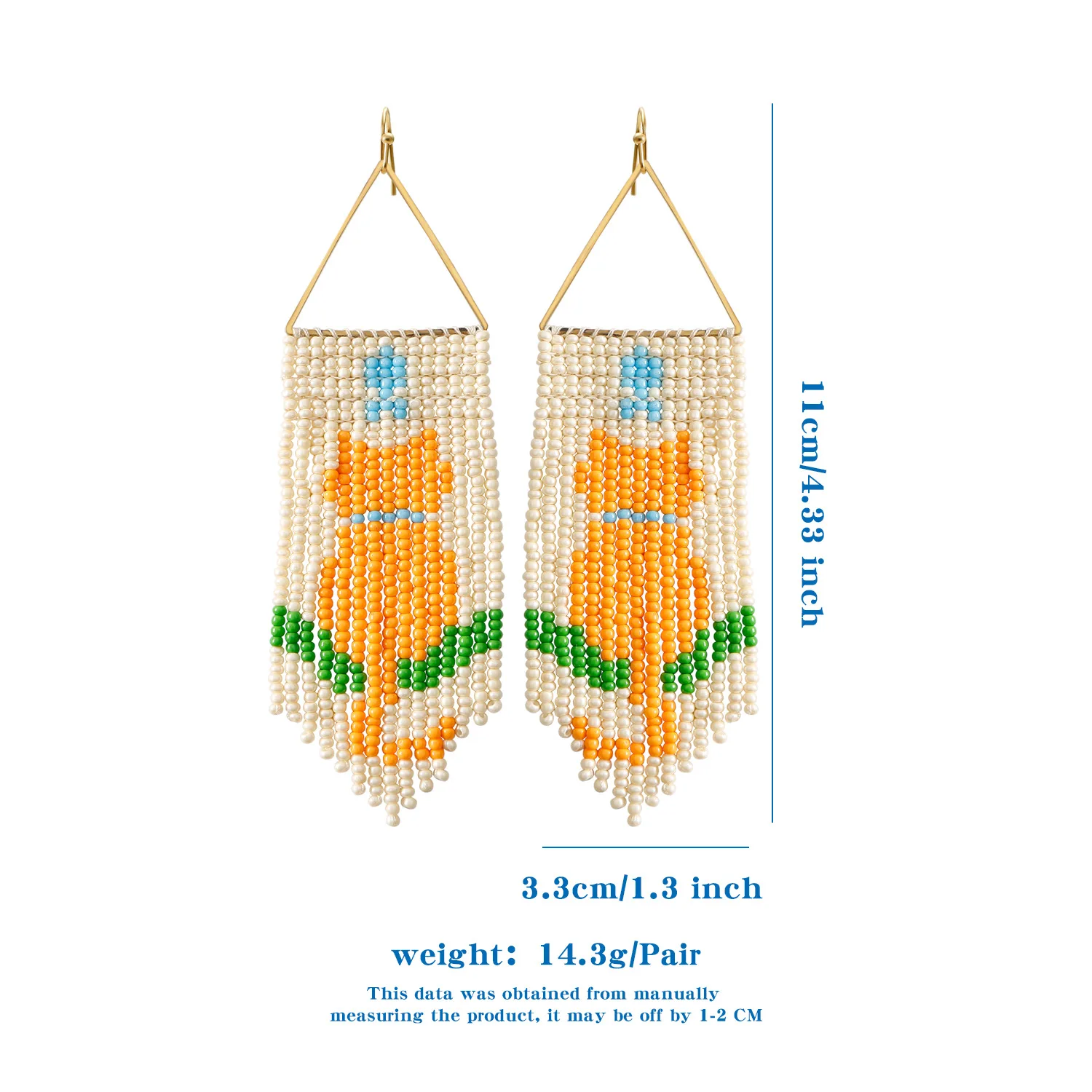 

Rice bead earrings Tassel Originality Cartoon cat Design Geometry Hand knitting Bohemia Alloy Fashion Simple Beaded earrings