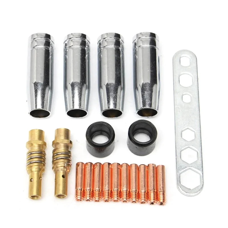 

19Pcs Welding Torch Nozzle Part Kit Conical Nozzle Sleeve Rod Tool Set For 15Ak Welder Accessories