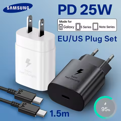 Samsung Charger 25w Original Type C Fast Charger Adapter Galaxy S25 S24 S23 S22 Plus S21 S10 A54 A26 A52 A32 Z Fold Z Flip 7 6