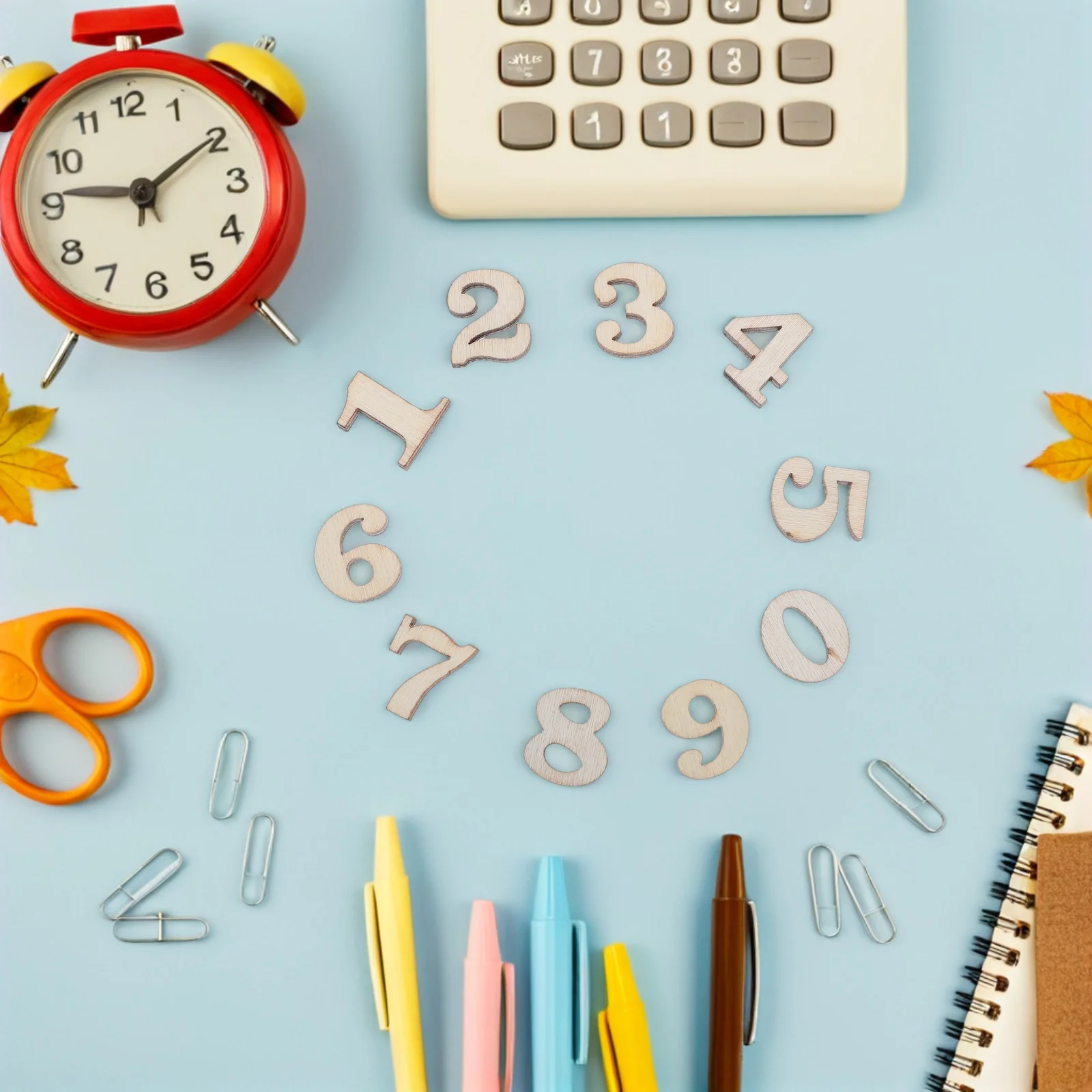 400 قطعة أرقام خشبية تعليمية طبيعية غير مكتملة 0-9 رقائق خشبية صغيرة لتقوم بها بنفسك الحرف سكرابوكينغ مشاريع فنية للديكور المنزلي