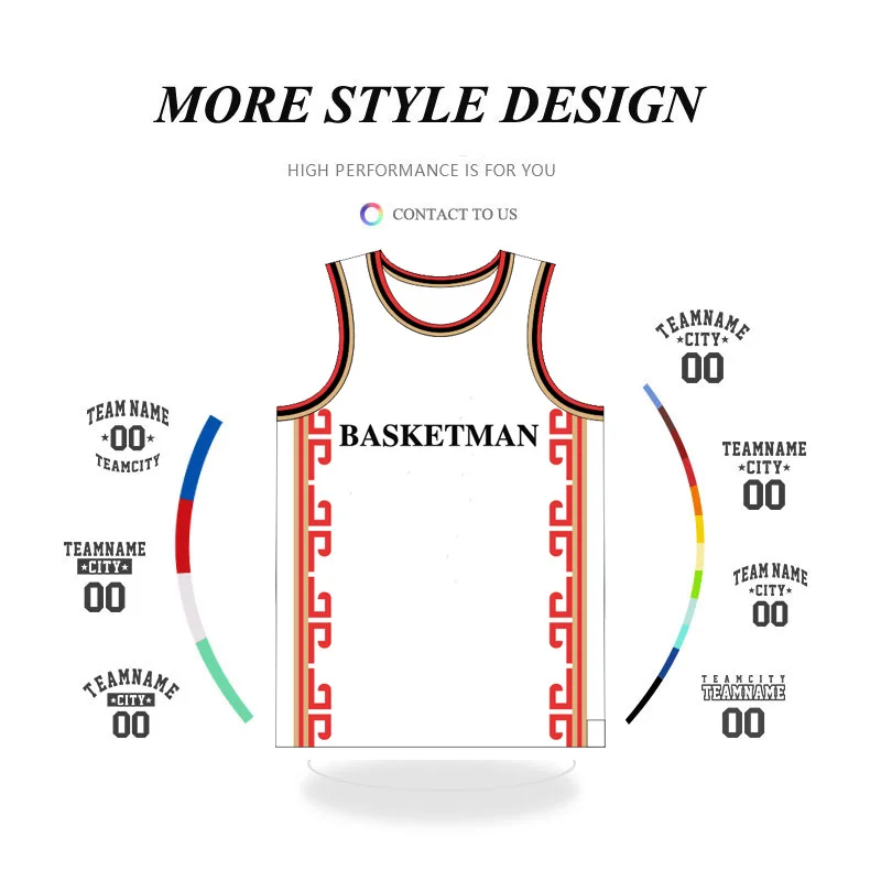 

BASKETMAN Basketball Jerseys For Men Full Sublimation Custom Team Name Number Logo Printed Jerseys Breathable Training T-shirts