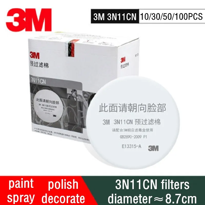 3M Dust 3N11 Filter Cotton Mask Spray Paint 3301 Gas Masks Dust-Proof Anti-Particles Replaced for 3200 1211 Mask Filtration