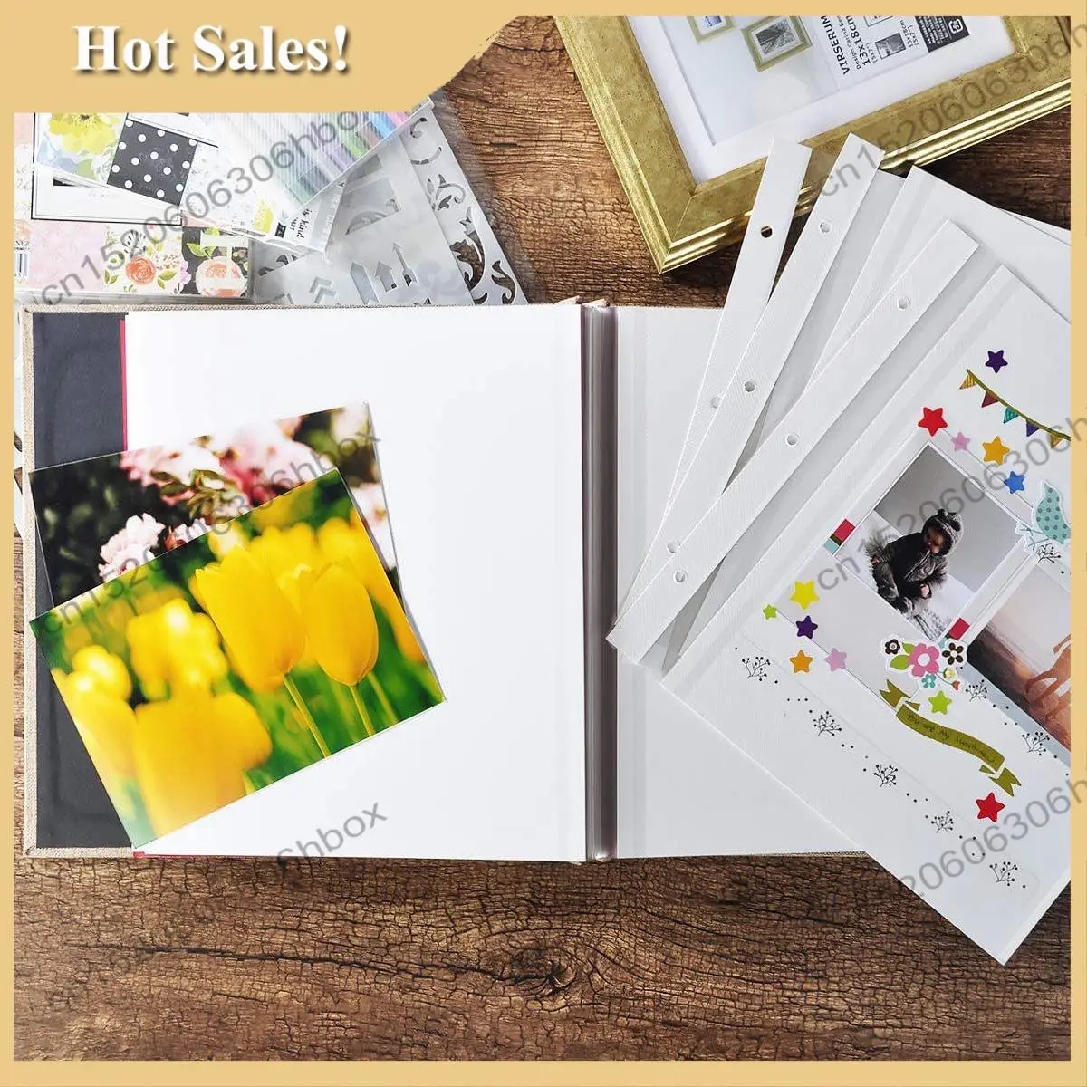 -HOPE Photo Album Scrapbook,Self Adhesive Scrapbook,Vintage Blank Page Memory Book,Christmas Birthday,Wedding Anniversary Gift