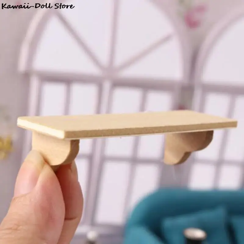 1:12 Doll House  Mini Accessories For Dollhouse Wooden Wall Shelf Wall Shelf Miniature Bathroom Accessory 70*25*19mm