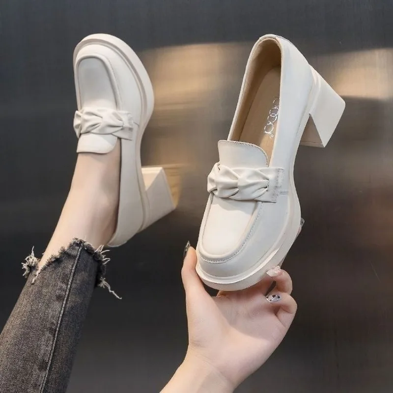 2024 Spring New Fashion Versatile Women\'s Shoes Square Heel Casual Shoes Hot Selling for Women