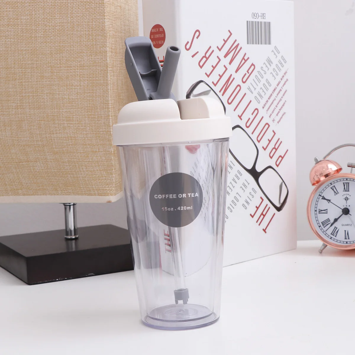 

Leak Proof Water Bottle 420ml Portable Sports Drinking Bottle Wide Mouth Easy Clean Juicer Picnic Outdoor Activity
