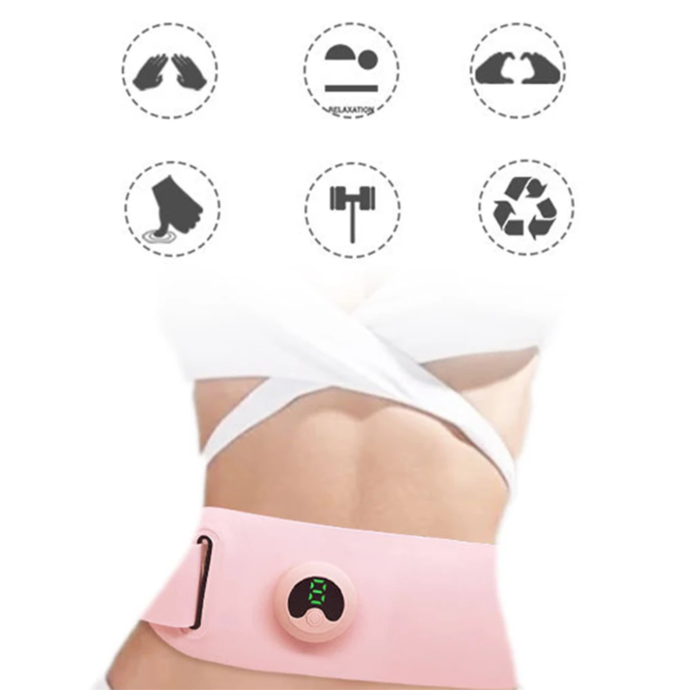 

EMS waist massage with waist massager, low-frequency massager, wireless remote control, 6 massage modes, 9-stage muscle strength