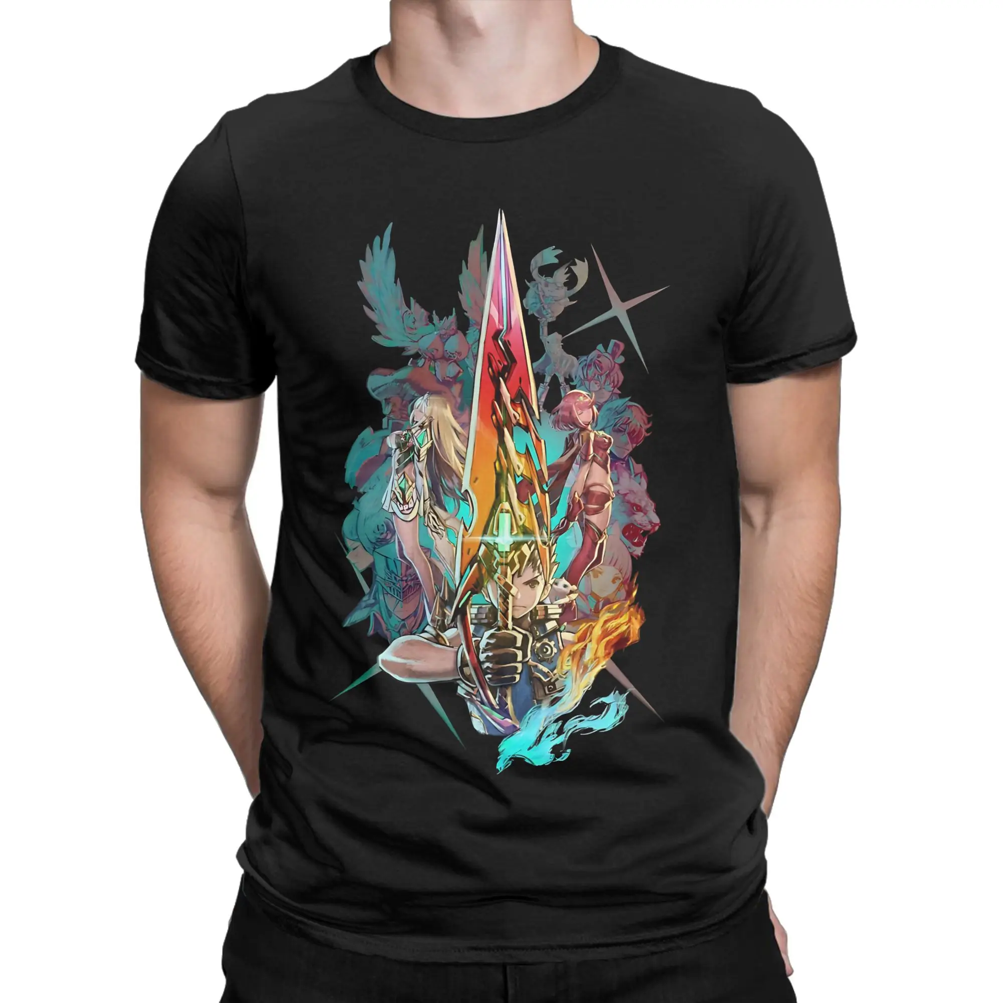 Epic Fantasy Combat  Classic Xenoblade Chronicles Novelty 100% Cotton T-Shirt Tees Tops For Men