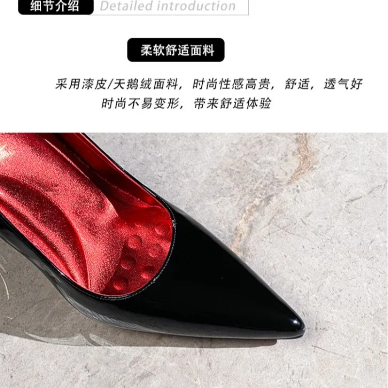 2026 new golden luxury designer shoes royal style heels for ladies premium black patent leather high heel women's single shoes 2026 new golden luxury designer shoes royal style heels for ladies premium black patent leather high heel women's single shoes