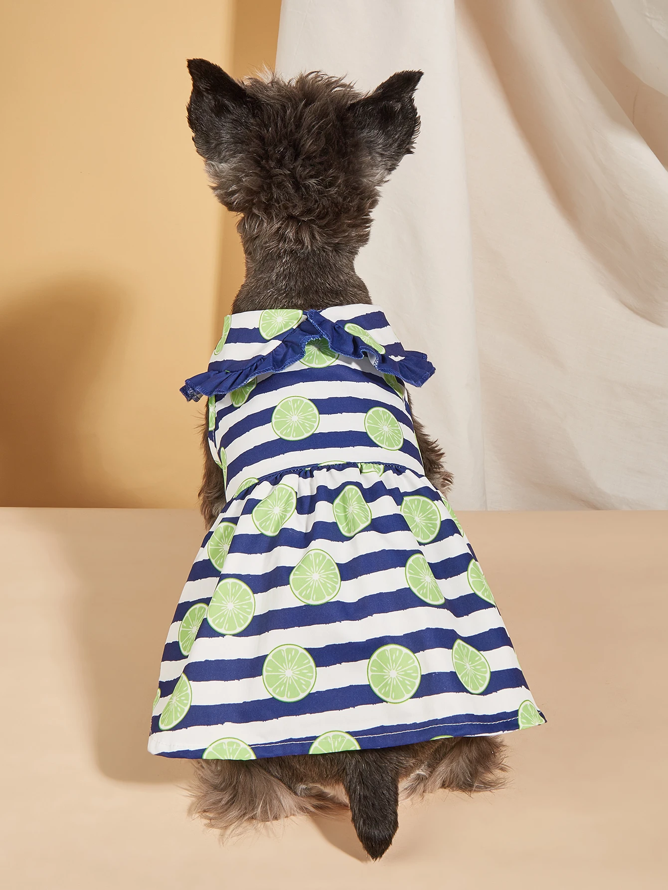 Dog Dress for Small Dogs Costume Cute Fruit Printed Puppy with Floral Hem Doggie Dresses Pet Cats Clothes Apparel