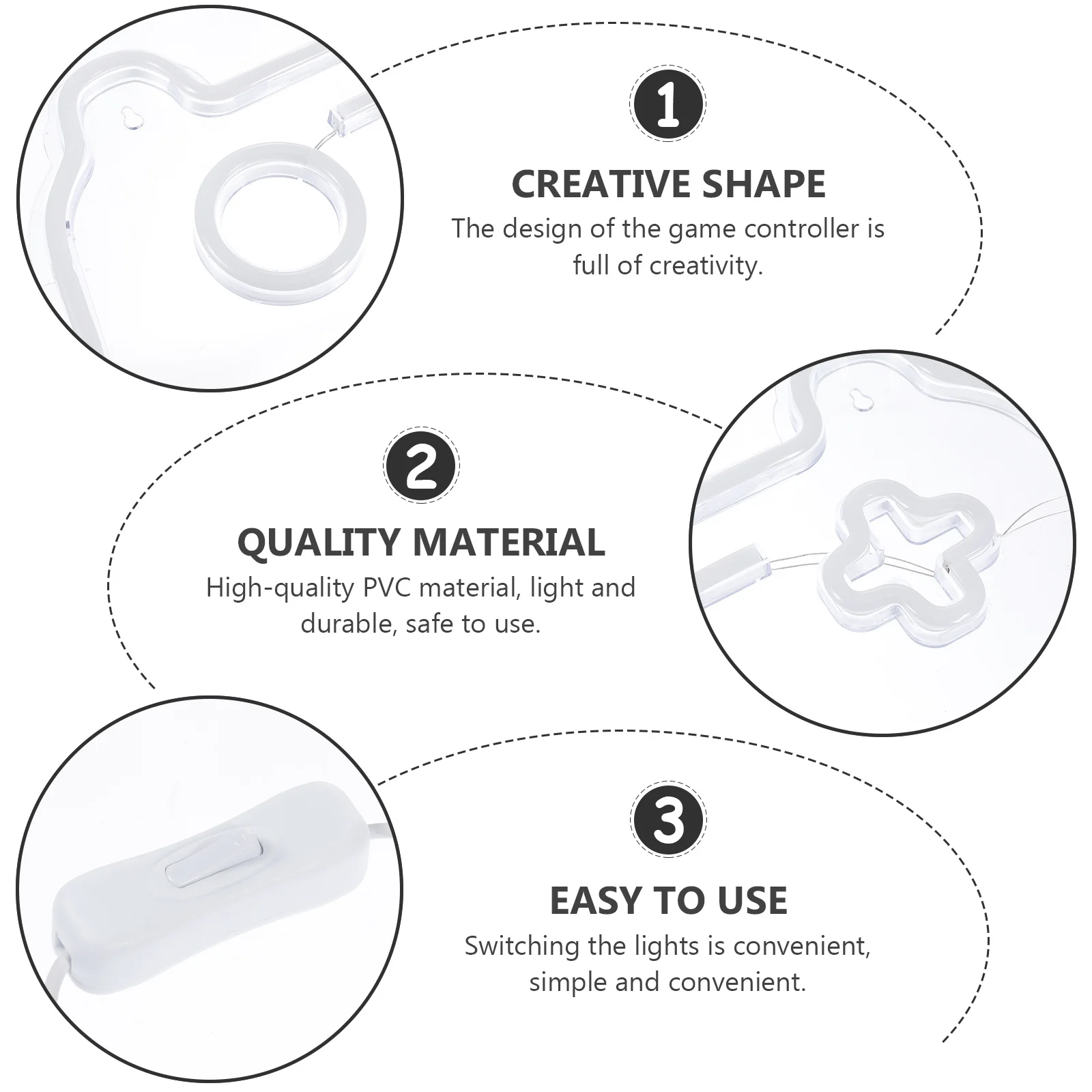 

1Pcs Game Controller Light Neon Lamp Creative Night Light for Bedroom Kids Room Decorative USB Powered Ornament