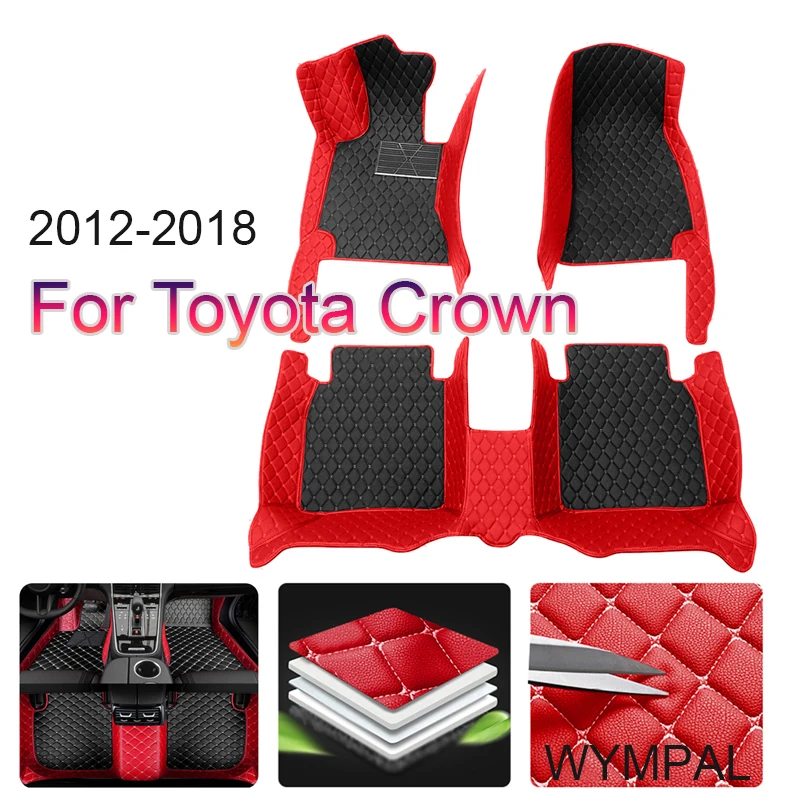 Car Floor Mats For Toyota Crown S210 2012~2018 Carpet Luxury Leather Mat Auto Durable Rug Anti Dirt Pad Car Accessories