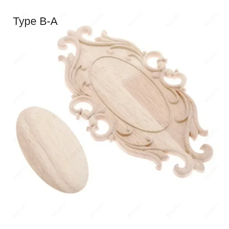 European Decal Furniture Carved Decorative Accessories Round Door Flower Solid Wood Carving