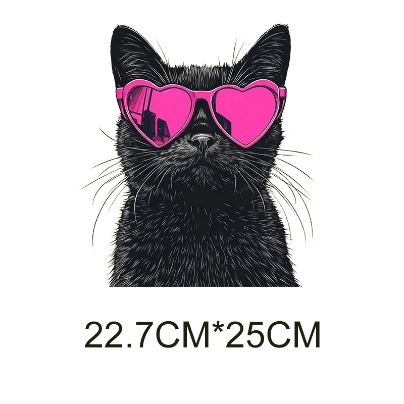 القط الاستماع إلى الموسيقى أزياء DTF الملابس صائق DIYT قميص حقيبة قماش سترة الفينيل التصحيح آلة قابل للغسل المياه قابل للغسل #3