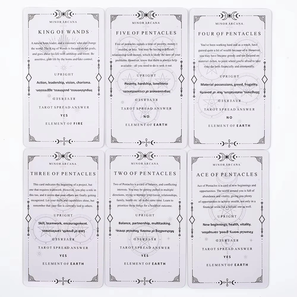 سطح تعلم التارو A 81 بطاقة النسخة الإنجليزية 10.4*6 سم لوحة العرافة الغامضة للعب #5