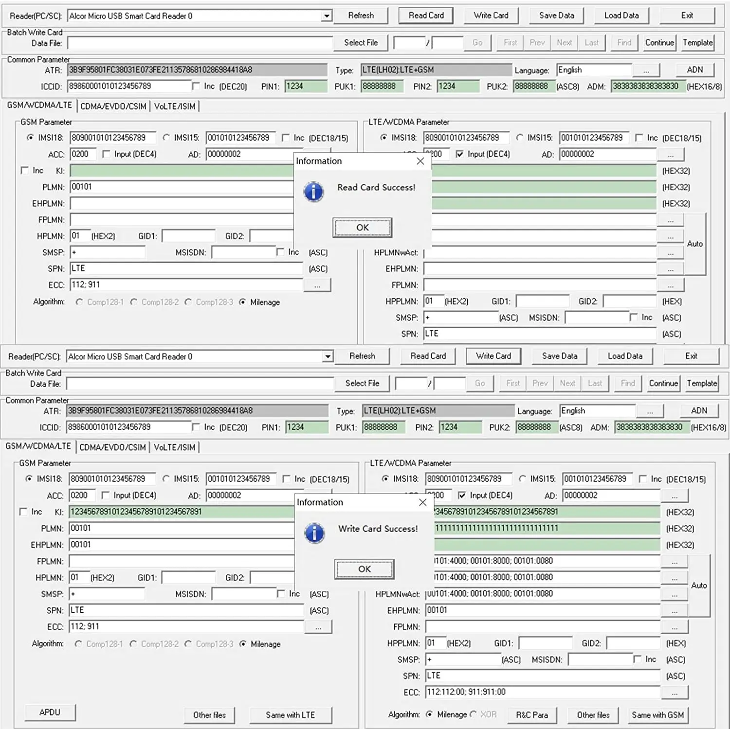 Устройство для чтения SIM-карт + 5 шт. программируемых SIM-карт 2FF/3FF/4FF, LTE WCDMA GSM USIM 4G + SIM-карты, индивидуальные инструменты