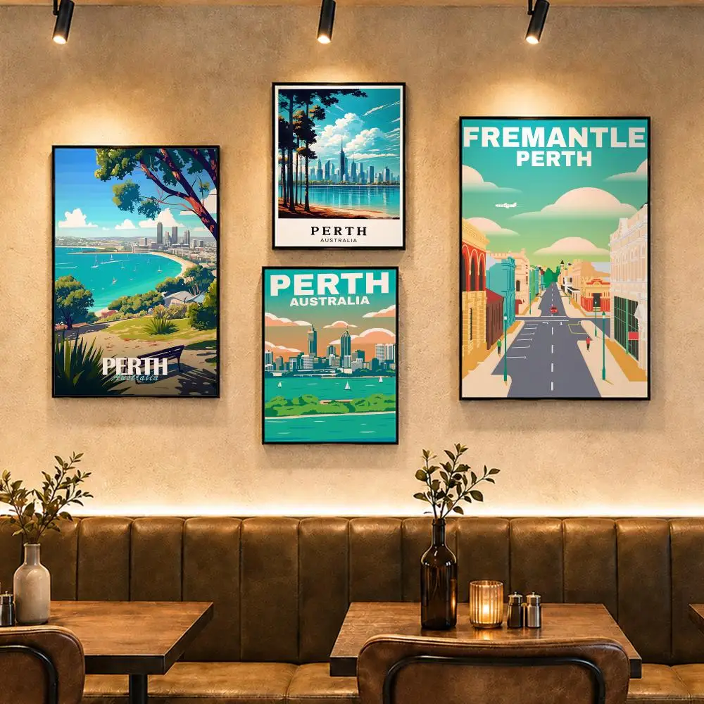 Popular Brand P-PerthS Poster Vintage Retro Anime Poster Stickers Peel and Stick Wall Art Home Decor