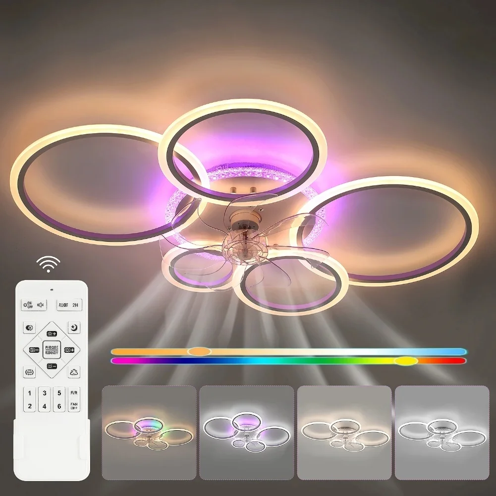 For Dimmable LED Lights Ceiling Fan Controller 2.4G Fan Remote For Bedroom For Living Room App Controlled Ceiling Fan