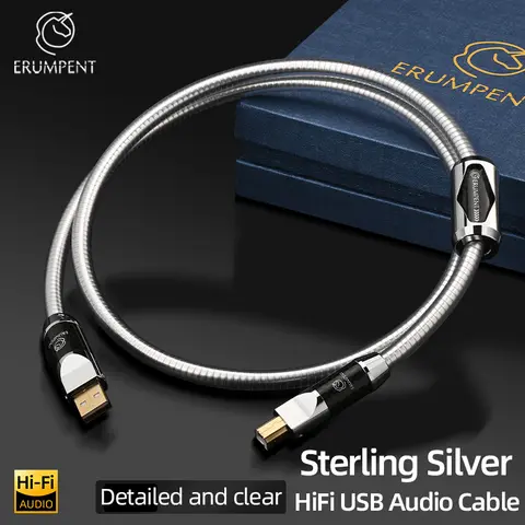 Hi-Fi Pure Silver 2.0 USB Audio Cable Type-A to Type B AUX Cable for Car Sound Card DAC  Type A-C C-B C-C HiFi USB Cable