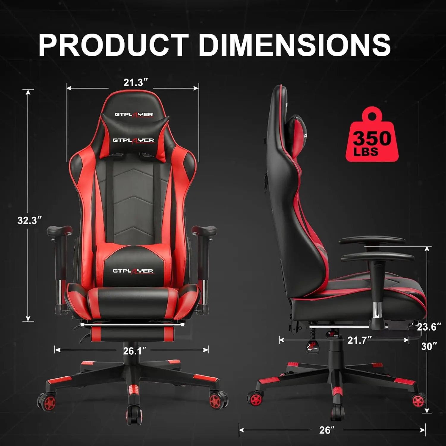 Gaming Chair with Footrest, High Back Computer Chair Ergonomic Game Desk Chair Racing Executive Adjustable Swivel Rocker with He