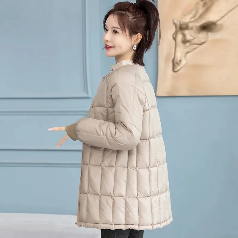 Women\'s Parker Medium Long Inner Detachable Hooded Coat 2024 New Cotton Jacket Thicken Winter Coat Female Warm Parkas Overcoat