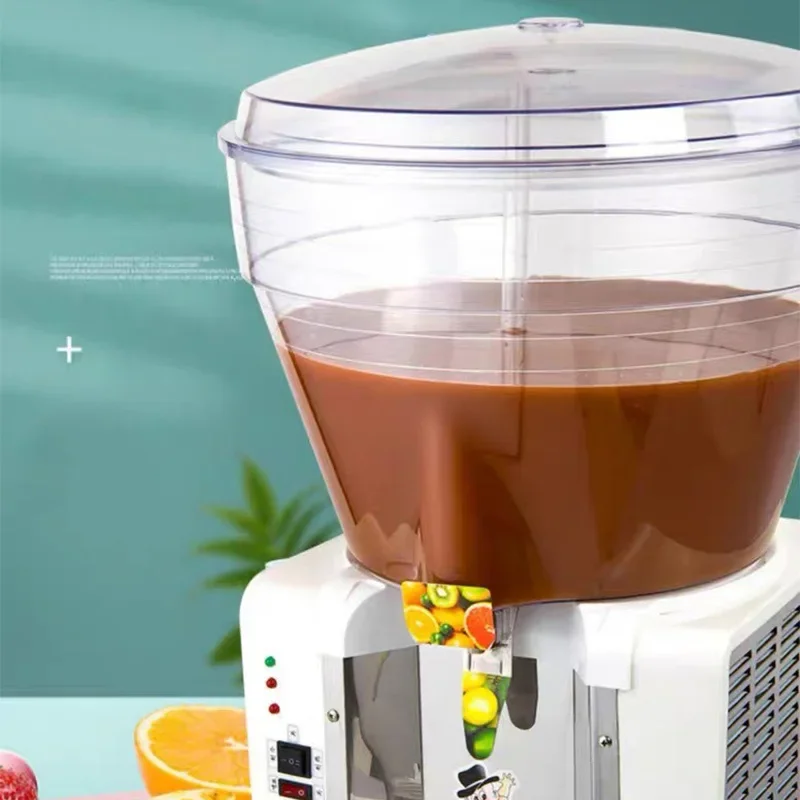 Commercial 50L Beverage Dispenser—Stainless Steel Cylindrical Self-Service Juice and Beverage Dispenser with Cooling