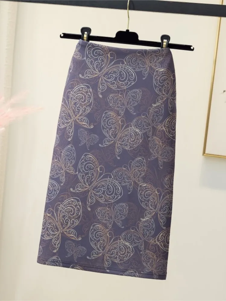 التنانير الجديدة للنساء الربيع الصيف خمر زهرة طباعة Bodycon تنّورة مجسّمة سليم ميدي مثير حقيبة أنيقة الورك ضمادة التنانير القصيرة