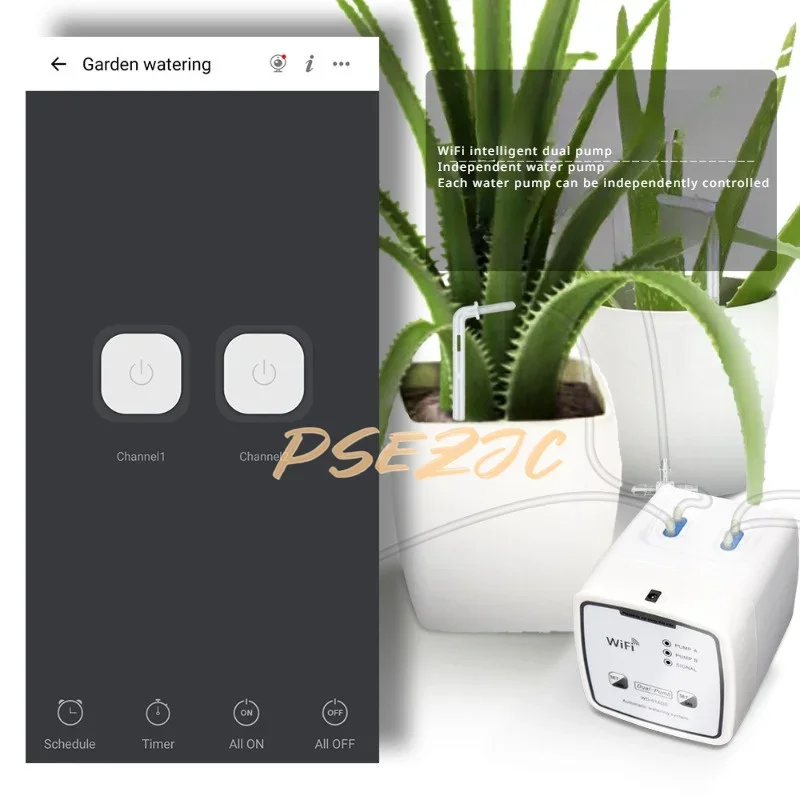 Mobile Phone Remote Control WIFI Intelligent Dual Pump Automatic Watering Device for Balcony Garden Potted Plant Drip Irrigation