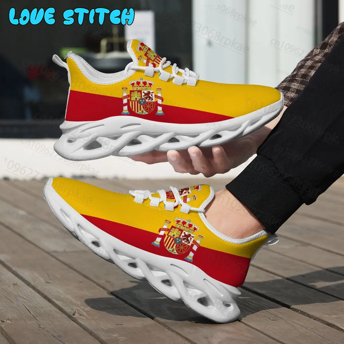 Picture 5: Zapatillas Deportivas Con Estampado Bandera Y Escudo De España Suela Ondulada Transpirable Hombre Mujer