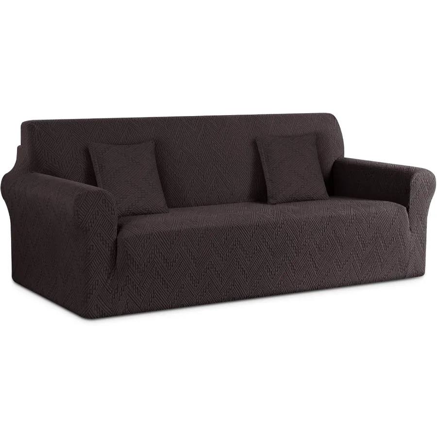 

Stretch Sofa Cover for 3 Cushion Couch with NonSlip Design and Washable Soft Jacquard Fabric Universal Fit Furniture Protector