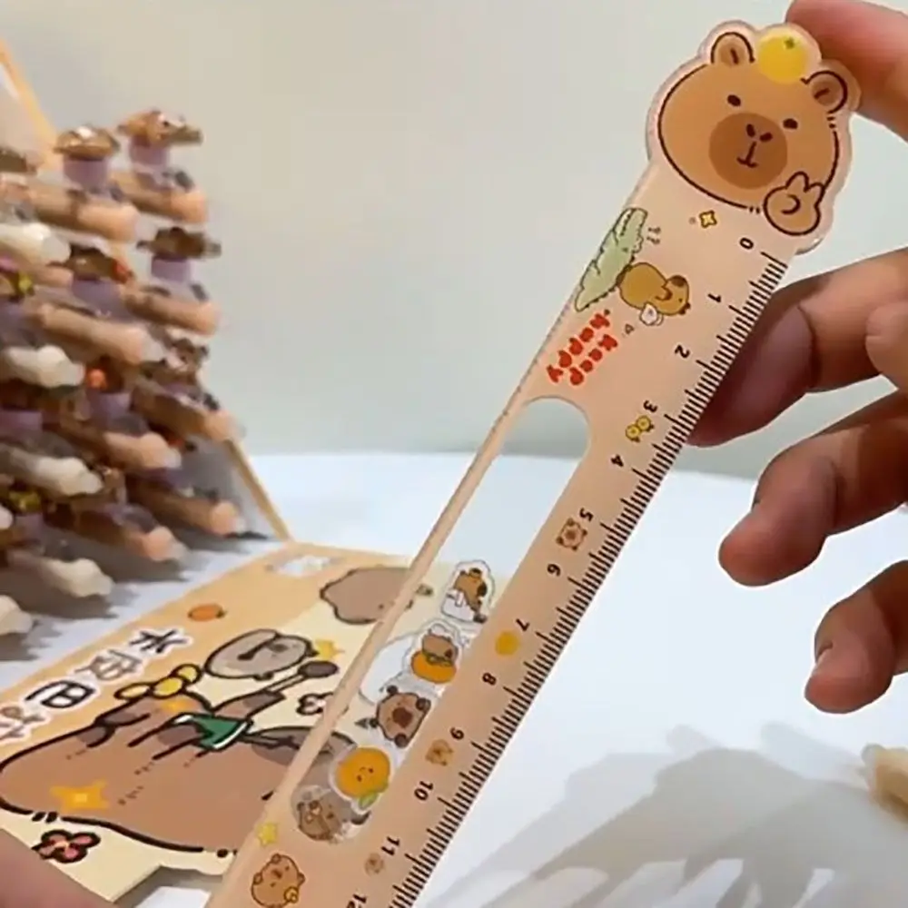 Stationery 15cm Capybara Ruler Maths Drawing Measure Ruler Geometry Straight Ruler