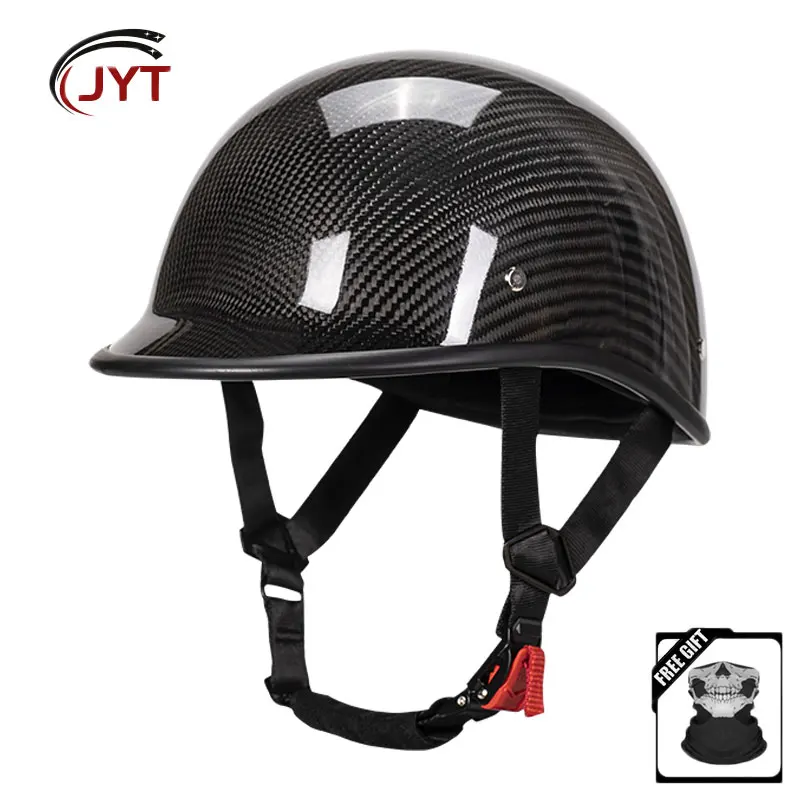 

Retro Carbon Fiber ultra-lightweight Motorcycle Helmet Summer Half Helmet DOT ECE Approved MotorcycleScooter Riding Scoop