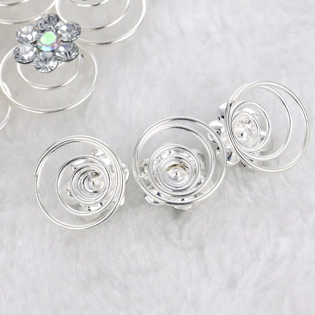 

36pcs Hairpin Clips Rhinestone Women Spiral Mini Rhinestone Hair Clips Pins Flexible Durable Long Hair Bun Style