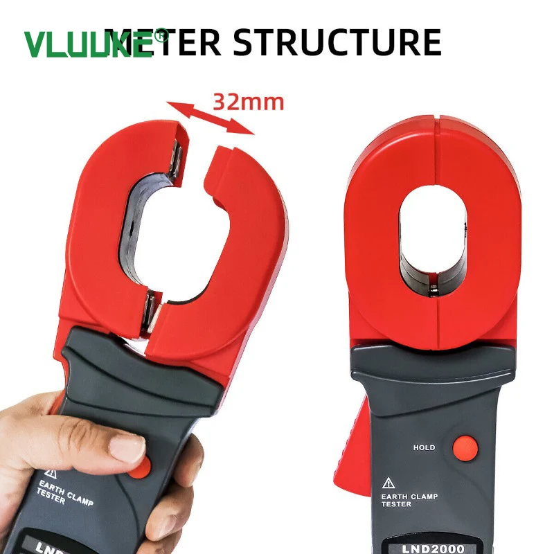 VLUUKE 0.01Ω ~ 200Ω Earth Resistance Tester Clamp Ground Loop Resistance Digital Meter Data Upload Functions Multimeter