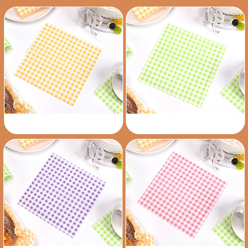 50pcs Food Wrapping Paper Newspaper Design Sandwich Burger Fries Fried Wrapping Paper Plate Mat Oil-proof Paper 18x18cm