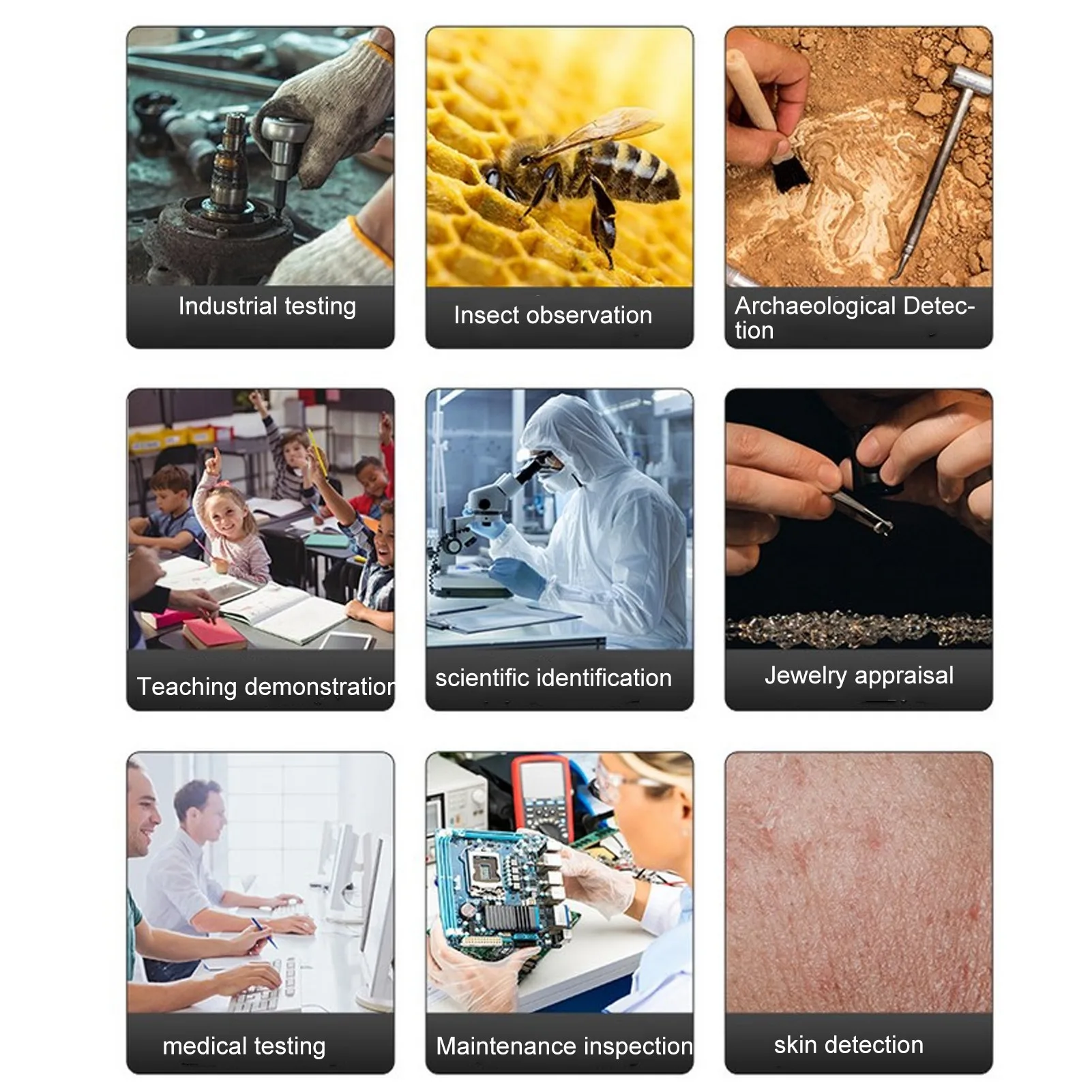 كاميرا مجهر إلكتروني كاميرا مجهر صناعي 51MP 150X هيكل دائري حامل قابل للتعديل كاميرا مجهر إلكتروني