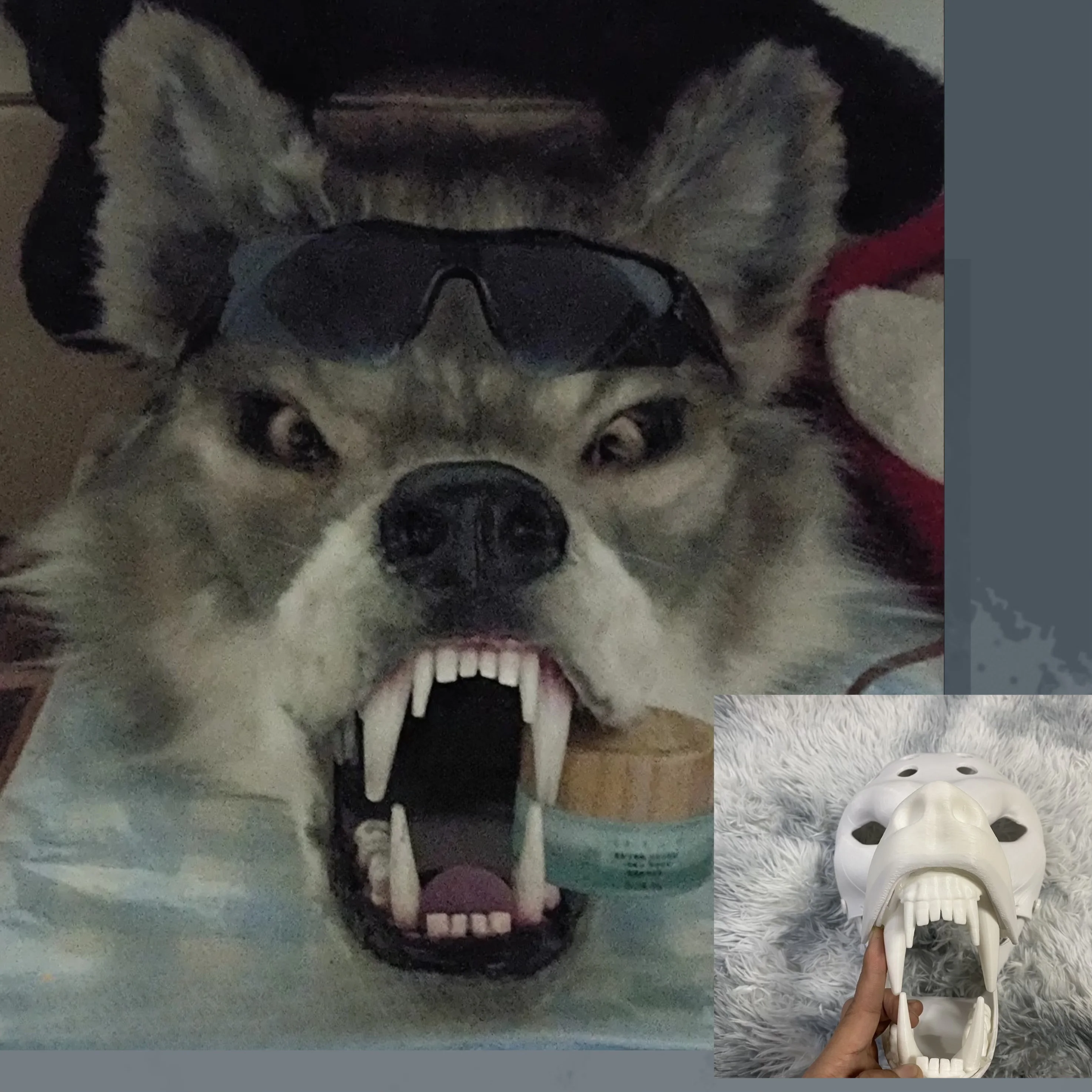 

Kigurumi Base Mask Wolf Dog Family Fursuit Kig Beast Suit 3D Printed Skull Costume DIY Accessories Cosplay Mask for Kemono