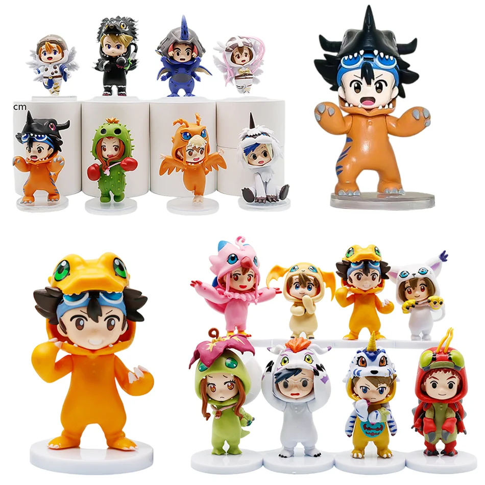 8-teiliges Set Digital Monster Digimon Adventure Puppen-Kleidungsserie Greymon/BlackWarGreymon Actionfigur Anime-Ornamente Modellspielzeug